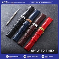 Apply To Timex Watch Bamboo Textured Cowhide Genuine Leather Strap With Folding Buckle 14mm 16mm 18m