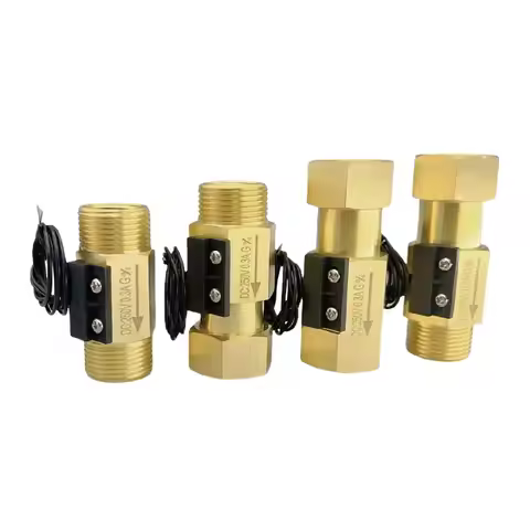Magnetic Spring Type Brass Flow Switch G1/4 G3/8 G1/2 G3/4 Normally Open 1.5-3L/min Inline Water Liq