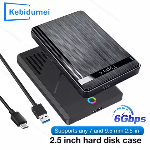 KEBIDUMEI USB 3.1 HDD Enclosure 2.5" SATA HDD SSD External Hard Drive Case 6Gbps High Speed External