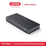 UNITEK 13-in-2 Universal KVM Docking Station (Black) USB-C 10Gbps + USB-A + 2*USB-A + USB-C + 2*HDMI