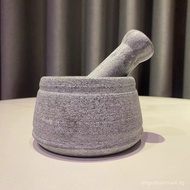 Natural Gray Bluestone Raw Stone Garlic Masher Household Stone Grinder Manual Garlic Press Kitchen M