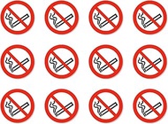 No Smoking Prohibition Sign: P002 - DIN EN ISO 7010 / ASR A1.3 - Sticker: Diameter 2.5 cm, Pack of 1