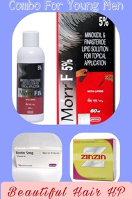 (Combo Mọc Tóc Nam Trẻ) 100v kẽm 100v biotin 1 lọ thoa ngoài Morr F5