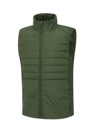 Men's Lightweight Puffer Vest, Winter Quilted Hiking Sleeveless Vest, Water Resistant Warm Fleece Ou
