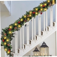 JWENTY Christmas Garland, 30 LED Lights 180cm/6 Feet Artificial Pine Tree Decor, Holiday Bendable Gr