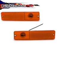 Side Light Square Shape 2pcs Orange Lens Jeep Cj5 Cj6 Cj7 Cj8 Year 1945-1975