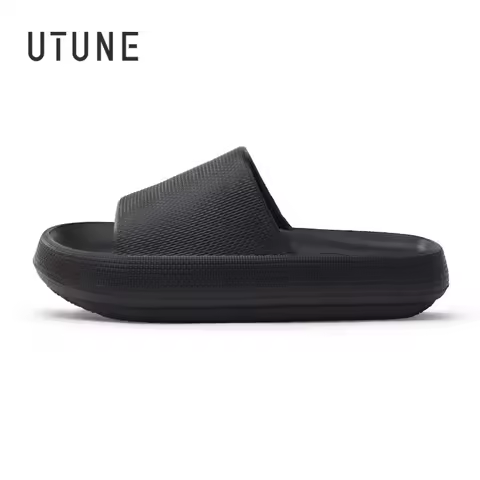 UTUNE 51CM slippers for man Platform House Shoes EVA Soft fashion slides Anti-slip Summer Sandals Wo