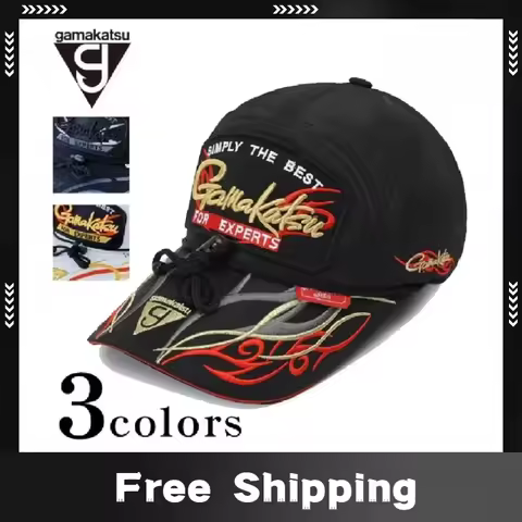 Gamakatsu Fishing Baseball Cap Men Adjustable Cotton Hat Waterproof Sun Protection Cap with Clip Tre