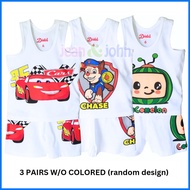 ◎ ✼ — White Terno for Boy Baby & Kids Sando and Short Set Damit Pang-bata Pambahay Comfy Kids Wear