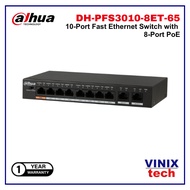Dahua DH-PFS3010-8ET-65 10-Port Fast Ethernet Switch with 8-Port PoE