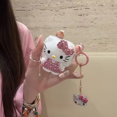 3D Cute Cartoon Sanrio Hello Kitty Earphone Case For Airpods 1 2 3 4 Pro 2021 Wireless Bluetooth Hea