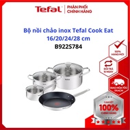 Bộ nồi chảo inox Tefal Cook Eat size 16/20/24/28 cm (B922S784) - Hàng chính hãng bảo hành 24 tháng