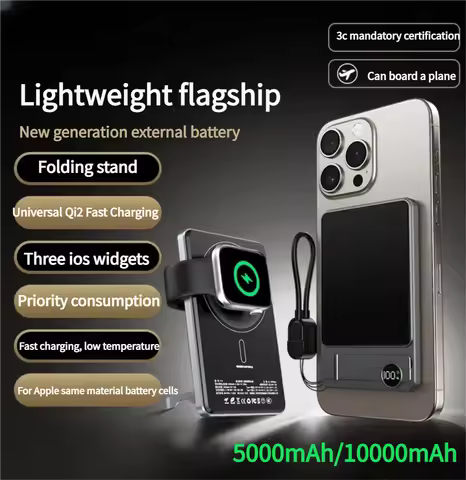 10000mAh Magnetic Power Bank Super Slim 20W Wireless Fast Charging External Battery for For iWtach M