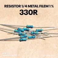 (10 PCS) RESISTOR 1/4W 1/4WATT 330 330R OHM MF 1% ROHS