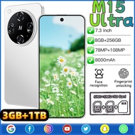 M15 Ultra 7.3" FHD Smartphone: Snapdragon 8 Gen4 10-Core Processor, 108MP AI Dual Camera, 8000mAh Ba