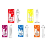 Premium crystal sleeve spike dotted sarung condom reusable beaded protruding duri ring man enlarge e