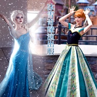 movie costume costume Frozen Elsa & Anna Princess Adult Cosplay Costume - Includes Wig
