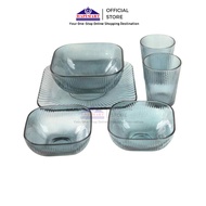 SET 6 Pcs Bowl Plate and Glass / Dinnerware Set Transparent Plate and Glass Bowl Bowl Set Transparen