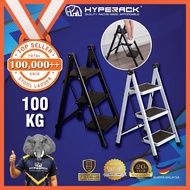 ✹HYPERACK ™️ High Quality Foldable Ladder 3 Step Ladder Steel Ladder Stool Ladder Step Ladder Tangga Heavy Duty☞