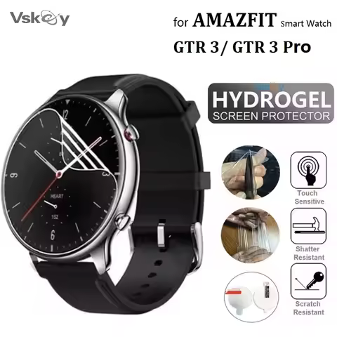 10PCS TPU Hydrogel Soft Screen Protector for Amazfit GTR 3 Pro Round Smart Watch HD Clear Protective