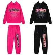 G94H Sp5de Spider Web Letter Full Hot Rhinestone Hooded Sweatshirt Men Women High Street Trousers Ca