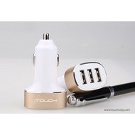 iTouch iPower DC-3 Car Charger (Black/Gold)
