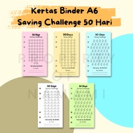 A6 Binder Paper 6 Holes Saving Challenge 50 Days