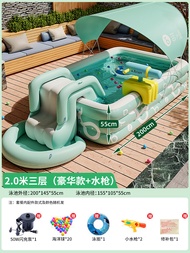 Thickened Inflatable Swimming Pool with Slide Large Outdoor Family Pool for Children And Adults Baby