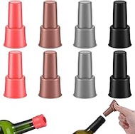 8 Pack Silicone Wine Stopper, Reusable Sparkling Champagne Stoppers, Leakproof Bottle Stoppers to Ke