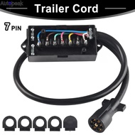 4FT 7 Way Plug Trailer Cord 7-Pole 7 Pin Inline Junction Box Wiring Harness Kit Camper Truck Weather