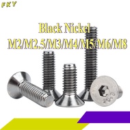 10.9 grade high strength black nickel countersunk head bolt, flat head hexagon screw M2/M2.5/M3/M4/M