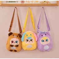 Lovely plush cartoon baby three (bb3) crossbody bag for girls