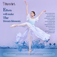 One-Piece Women's Romantic Fairy Ruffled Sleeves Mesh Panel Ballet Leotard For Aerial Yoga, Figure S