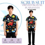 AAM Austee Factory Fade-Proof Printed Scrub Suit – Fun Designs for Nurses & Vets (Assorted v.3)