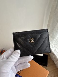 Chanel 26S 最新❤️山形紋魚子醬牛皮卡套❤️黑金