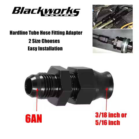 Hardline Fuel Line Fitting Adapter Straight 6AN AN6 Male to 3/8", 6AN AN6 Male to 5/16" Tube Hose Fi