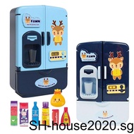 1/2 Simulation Smart Refrigerator Toys Appliances Play Cartoon Pattern Fridge Kitchen Puzzle Developmental Toy DIY Boys Girls