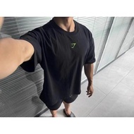 Gymshark Oversized Women's Loose Shoulder Letter Short Sleeved T-shirt Couple