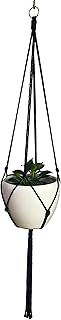 4 Legs Macrame Plant Hanger 6 mm Thickness Cotton Rope Plant Holders for 13" to 14" Plant Pots,Natur