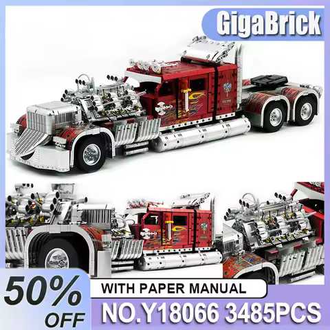 Detailed EIKEE Y18066 Customizable Heavy Truck Building Blocks Car Bricks Model Vehicle Assembling T