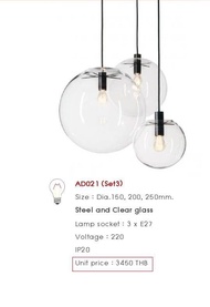 โคมไฟห้อยแก้ว DECORATIVE LIGHTING Glass Pendant lamp (TSP)