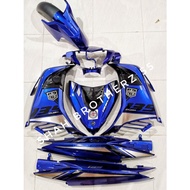 COVERSET LC 135 V2/V3/V4/V5/V6/V7 BIRU CHROME SILVER 3D SE🔥