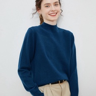 Japanese MUJI Official Store 2025 Autumn New Semi-high Collar 100 Pure Wool Sweater Womens Cashmere 