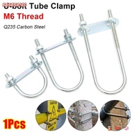 BANANA1Z6 1Pcs Pipe U-clamp, With Baffle Galvanized Q235 Carbon Steel M8 Round Tube Clamp,  Screws R