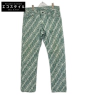 Issey Miyake 男裝 ME73FF106 07AW 綠色 A-POC 提花牛仔褲 35 號 [二手]