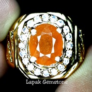 Cincin Batu Yellow Safir Top Kristal Super Mewah Yellow Sapphire