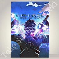 Poster Figure Kirito Pedang Sword Art Online 20×15 SAO Kanvas Paper