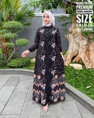 ( S M L XL XXL ) Gamis twill rayon pelangi gamis twill tidye gamis twil rayon super abstrak - Motif 