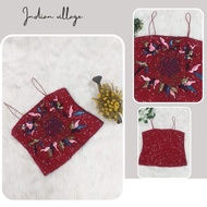 Crop top Indian Saree Blouse, Full Piyatte Material with Mote