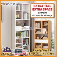 Worthbuy Wooden Bookshelf Rak Buku Kayu Cabinet Storage Rack Rak Serbaguna Kabinet Utility Shelf Home Indoor Furniture